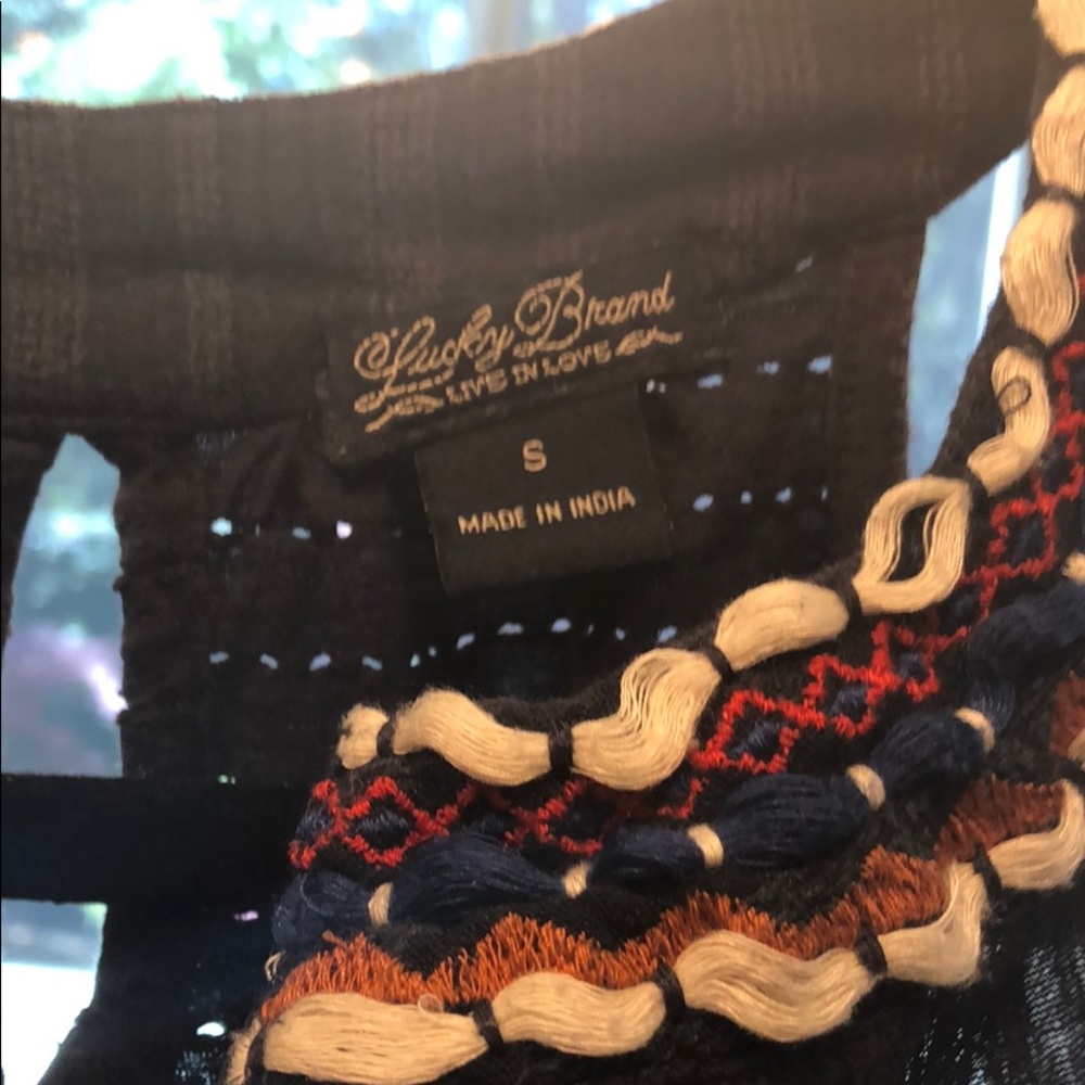 Lucky Brand cotton tank with gorgeous detail Small - Picture 3 of 5